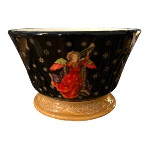 Raymond Waites “Festive Angels” Pedestal Bowl – Certified International – Christ